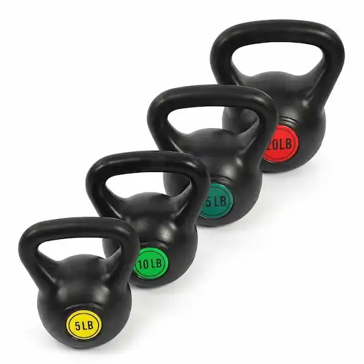 Fitvids Kettlebell Set 4 piece 5lb 10lb 15lb 20lb strength training